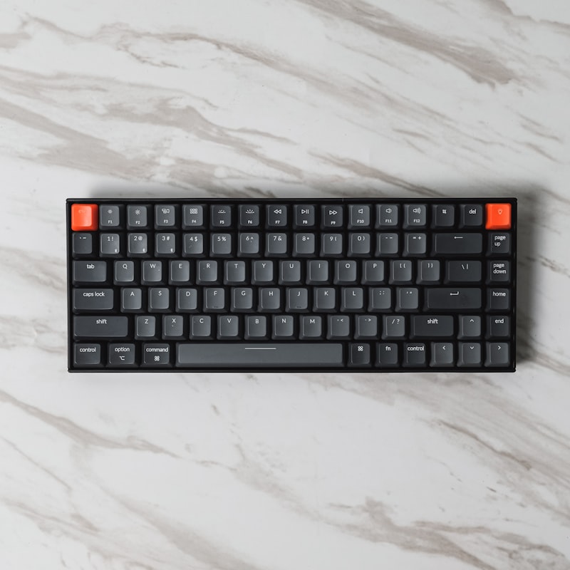 Mechanical keyboard on desk